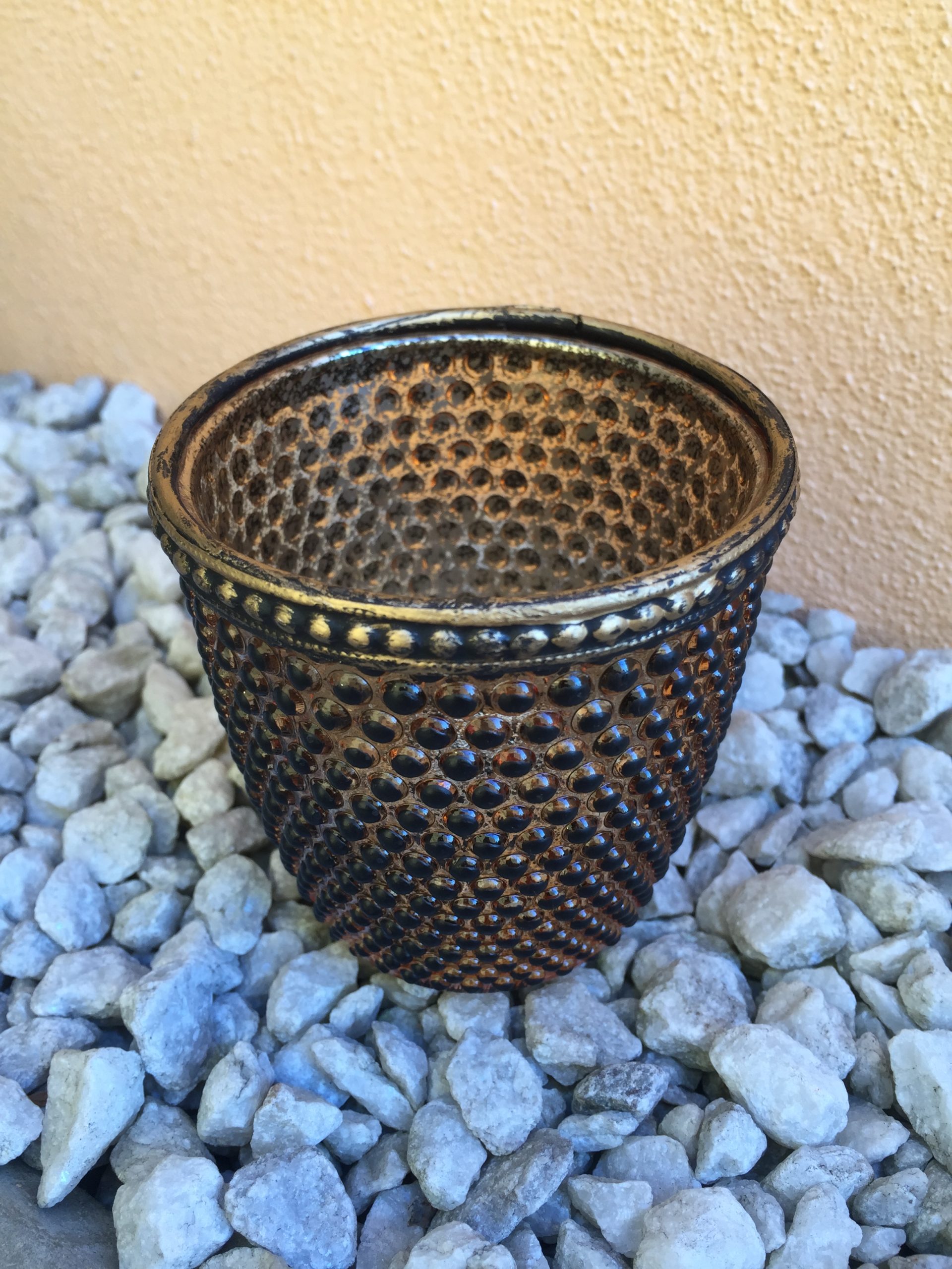 Svícen:Váza antiq zlatý mercury s tečkami